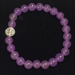 Lavender Jade Bead Bracelet